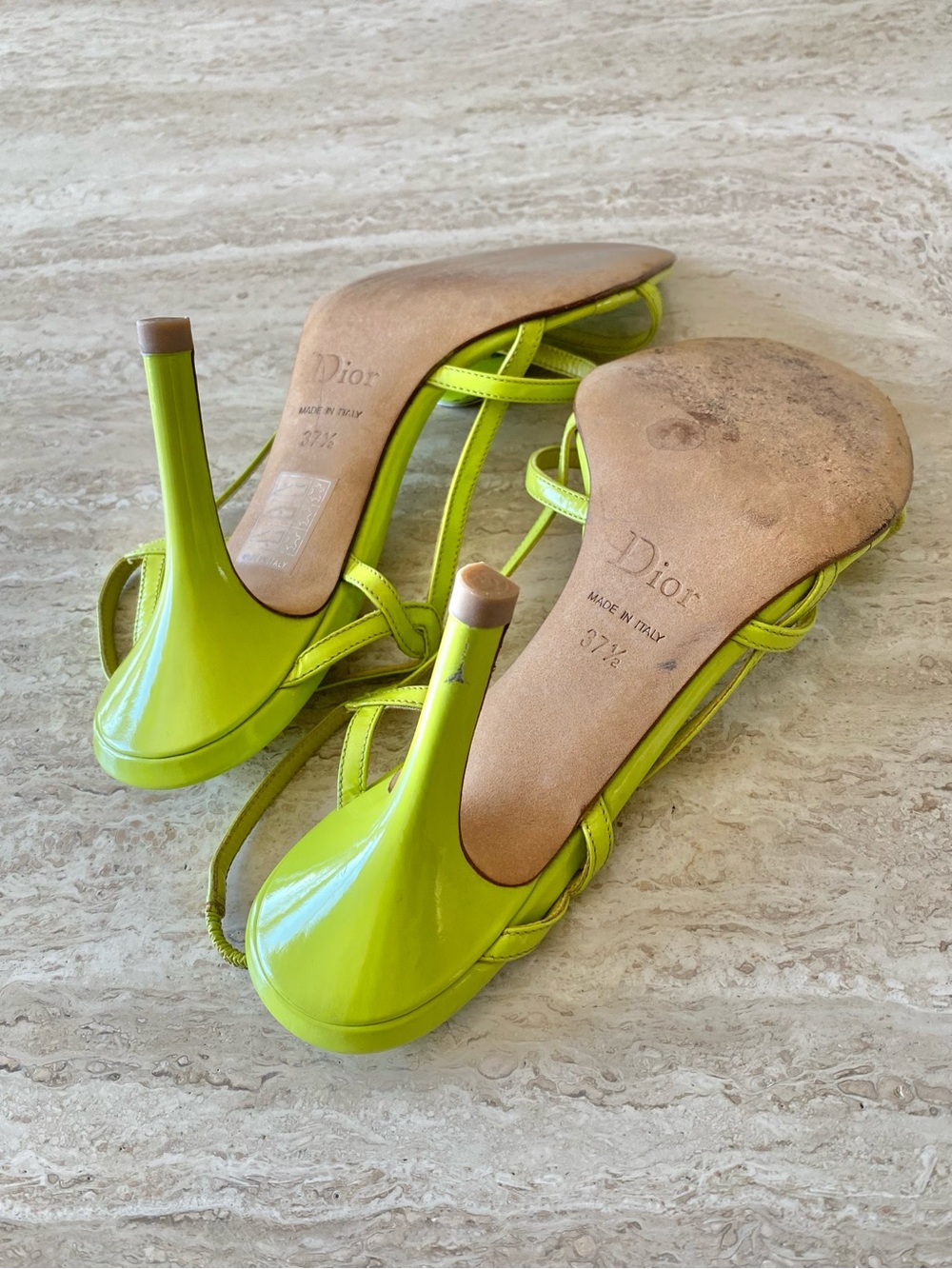 Vintage Dior Circle Logo Appliqué Slingback Sandal Heels - Picture 9 of 11